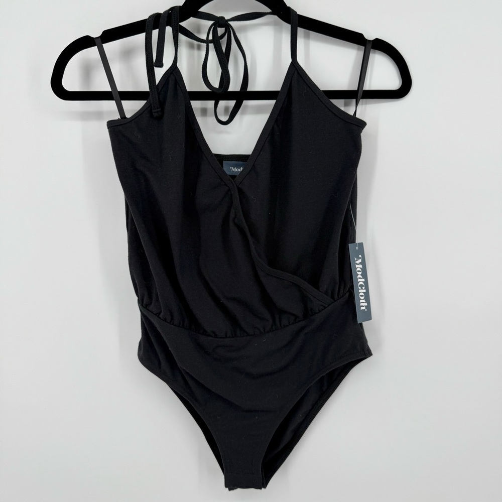 Modcloth Black Halter Top Tie Bodysuit Size XS